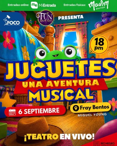 “Juguetes, una aventura musical” llega a Fray Bentos
